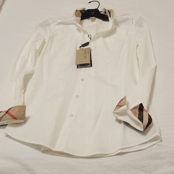 BURBERRY Long sleeve button-down shirt White - Brand New with tag CLASSIC - Picture 7 of 7